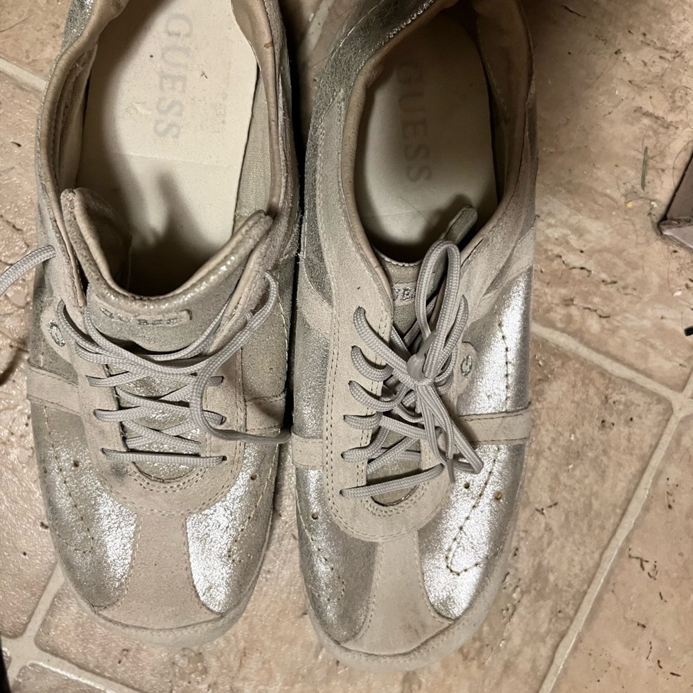 Guess silver shoes , size 10